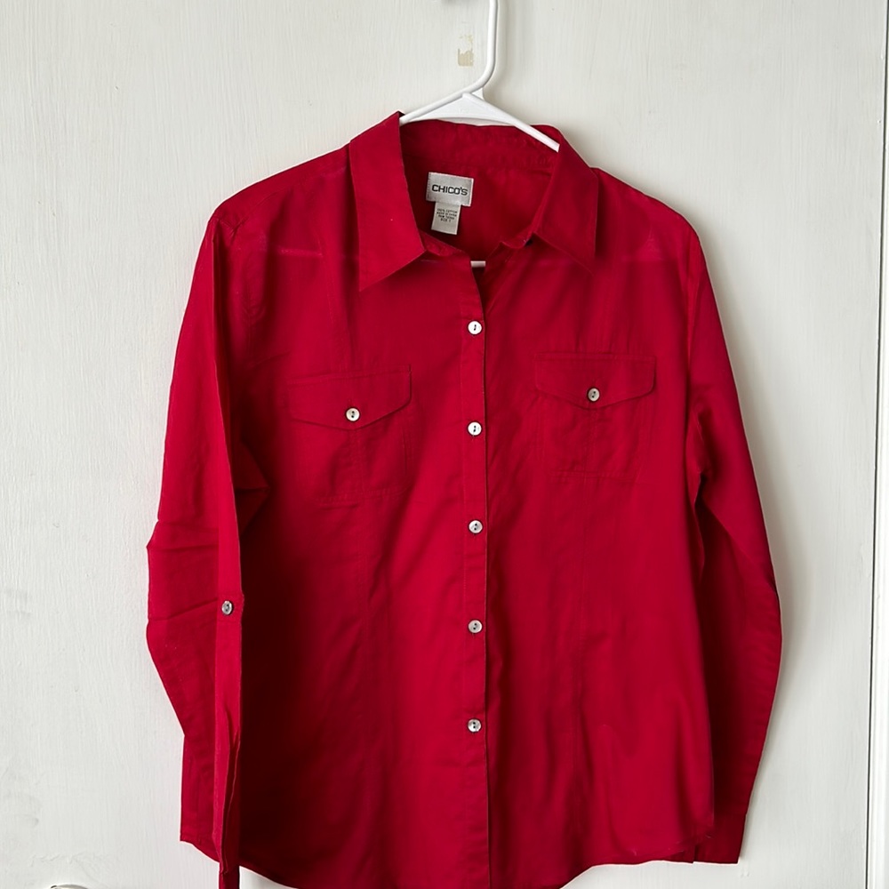 Chico Women’s 100% Cotton Red Blouse